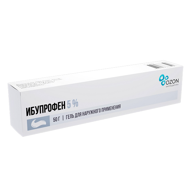 Ибупрофен гель д/наружн. прим. 5% 50г №1
