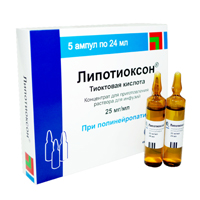 Липотиоксон конц.д/инф. 25мг/мл 24мл №5