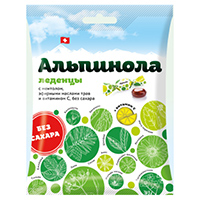 Альпинола леденцы б/сахара ментол-эфирные масла трав-витамин С 75г