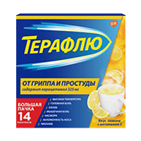 Терафлю от гриппа и простуды пор. д/р-ра внутр лимонный 22,1г №14