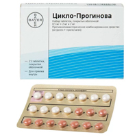 Цикло-прогинова таб. п.о.набор 0,5мг+2мг+2мг №21