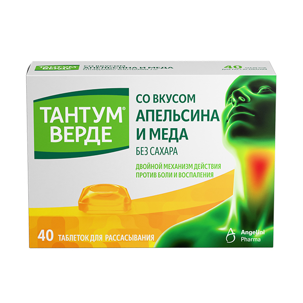 Тантум Верде таб. д/рассас апельсиново-медовые 3мг №20