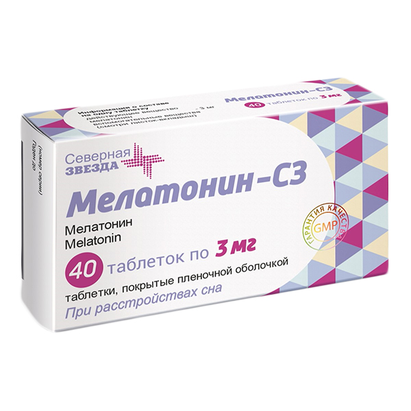 Мелатонин-СЗ таб. п.п.о. 3мг №30