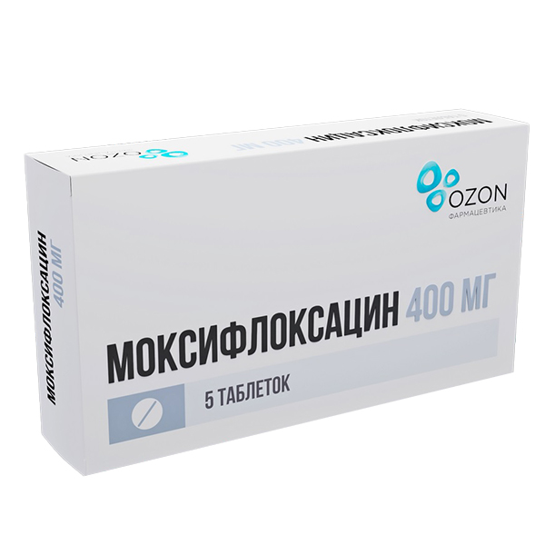 Моксифлоксацин таб. п.п.о. 400мг №5