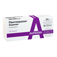 Пантопразол-Акрихин таб. п.п.о кш/раств 20мг №30