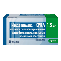 Индапамид-КРКА таб.пролонг.высвоб.п.п.о. 1,5мг №30