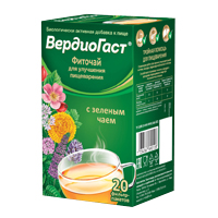 Вердиогаст с зеленым чаем фиточай д/улучшения пищеварения 1,5г 20 шт.