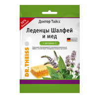 Доктор тайсс леденцы шалфей-мед-вит С 2,9г пак. 75г