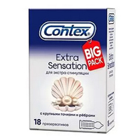 Презервативы Контекс/Contex экстра сенсация крупные точки и ребра №18
