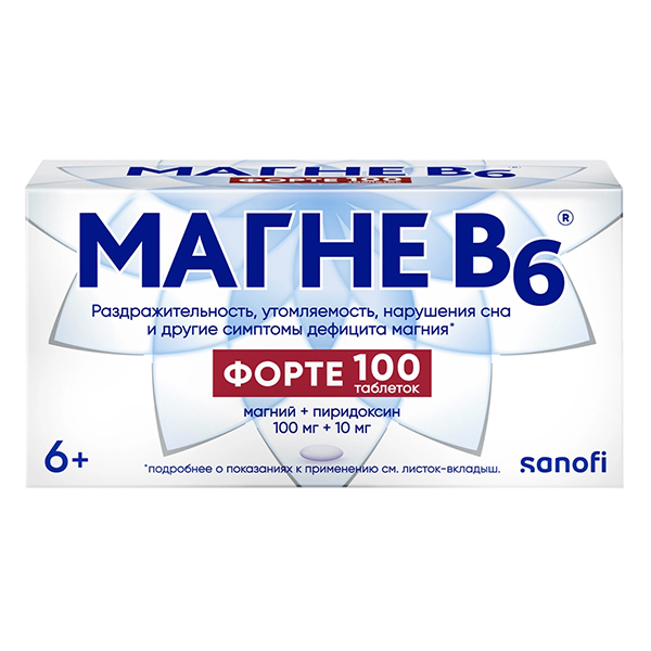 Магне B6 форте таб. п.п.о. 100мг+10мг №60