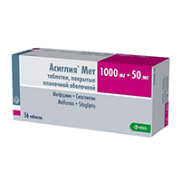 Асиглия Мет таб. п.п.о. 1000мг+50мг №56