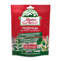 Alpine caramel альпийская карамель про-актив леденцы вит С б/сахара 75г
