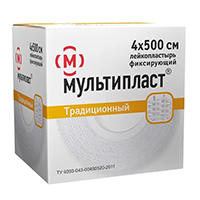 Пластырь Мультипласт традиционный 4х500см  (ткан)