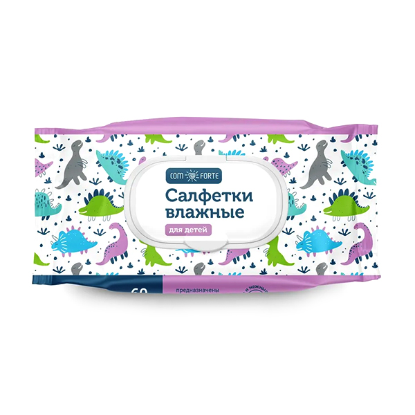 Салфетки влажные детские Comforte №60 (пласт)
