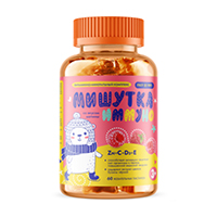 Мишутка мармеладки иммуно multiforte пастилки жев Zn+C+D3+E со вкусом малины №60