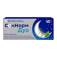 СонНорм Дуо таб. п.п.о. 3мг+1,16мг+28мг №20