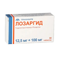 Лозаргид таб. п.п.о. 12,5мг+100мг №30