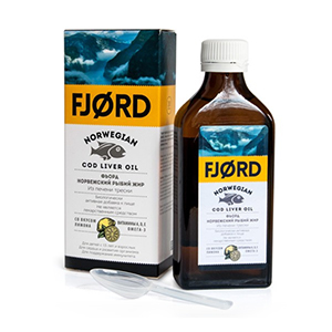 Рыбий жир фьорд/fjord норвежский из печени трески лимон 200мл