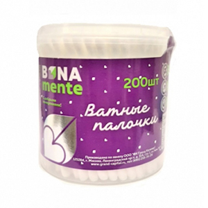 Ватные палочки bona mente №200 (пэ)