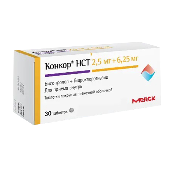 Конкор НСТ таб. п.п.о. 2,5мг+6,25мг №30
