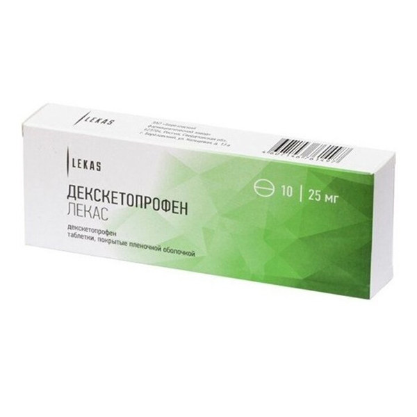 Декскетопрофен ЛЕКАС таб. п.п.о. 25мг №10