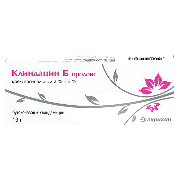 Клиндацин Б пролонг крем ваг. 2%+2% 19г №1