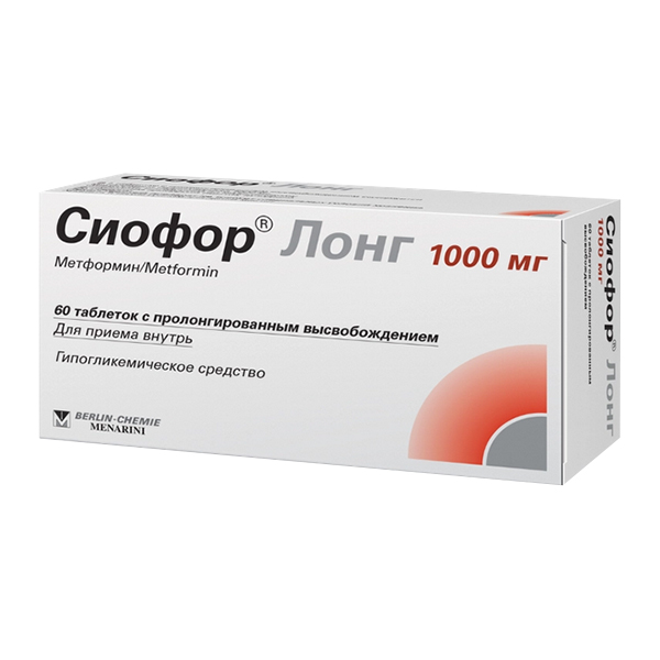 Сиофор лонг таб.п/о плен.пролонг. 1000мг №60
