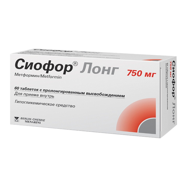 Сиофор лонг таб.пролонг.высвоб. 750мг №60