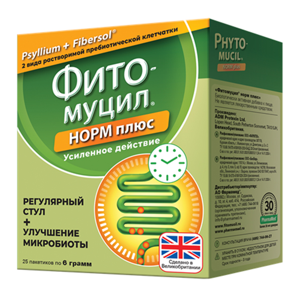 Фитомуцил норм плюс порошок пакет 6 г №25