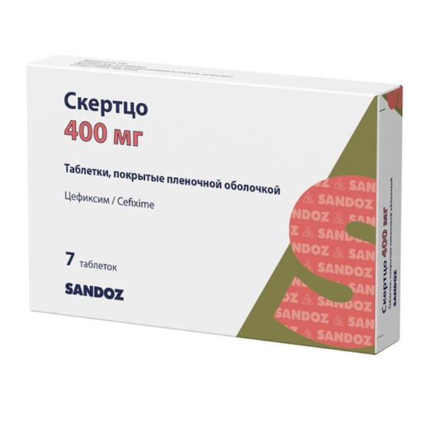 Скертцо таб. п.п.о. 400мг №7