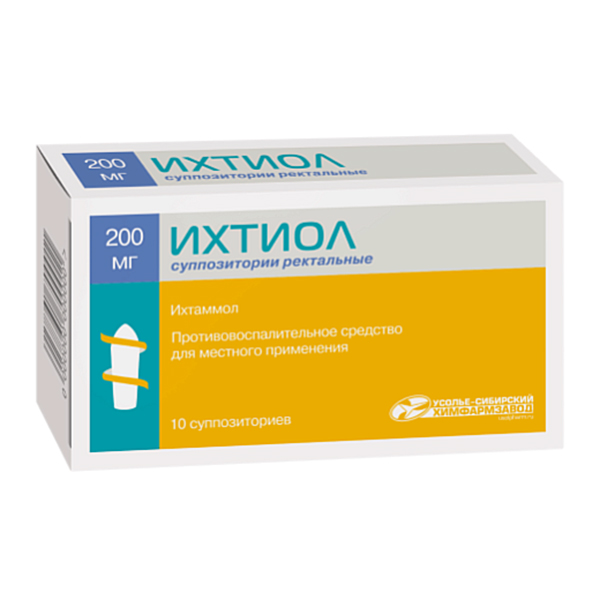 Ихтиол супп. рект. 200мг №10
