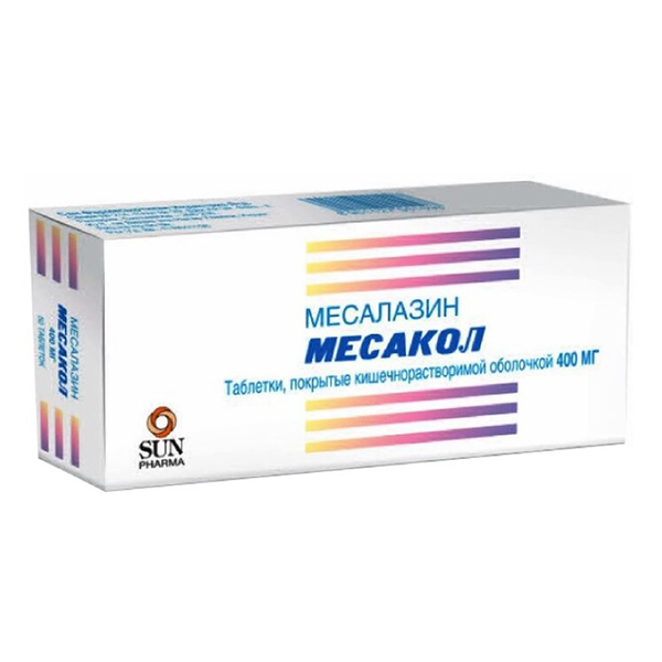 Месакол таб. п.о кш/раств 400мг №50