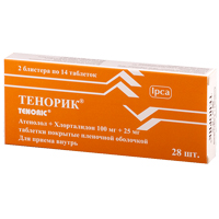 Тенорик таб. п.п.о. 100мг+25мг №28