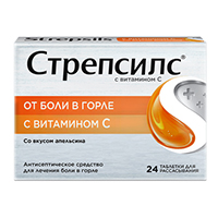 Стрепсилс с витамином С таб. д/рассас №24  (апельсин)