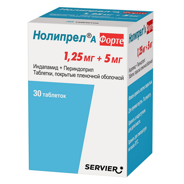 Нолипрел А форте таб. п.п.о. 1,25мг+5мг №30