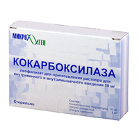 Кокарбоксилаза лиоф в/в и в/м 50мг №5  (+ растворитель)