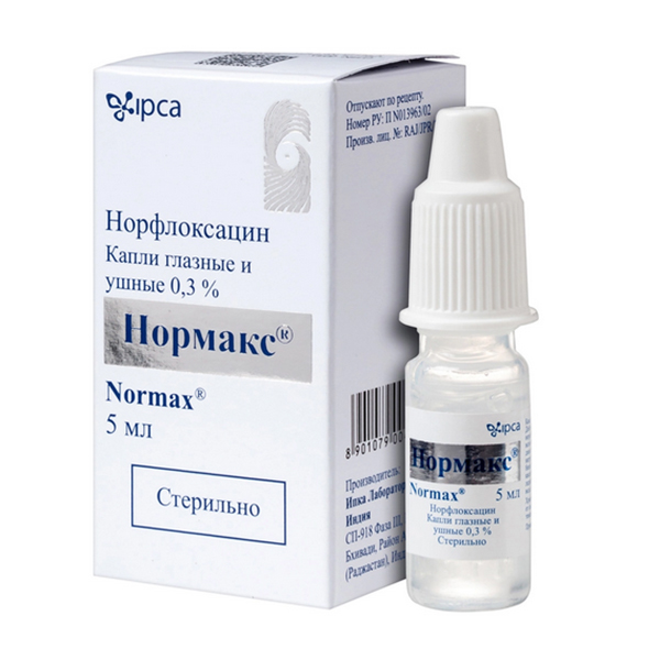 Нормакс капли гл/ушн 0,3% 5мл №1
