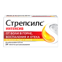 Стрепсилс интенсив таб. д/рассас №24  (мед-лимон)