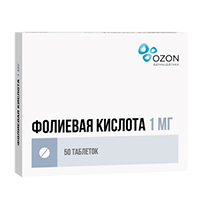Фолиевая кислота таб. 1мг №50