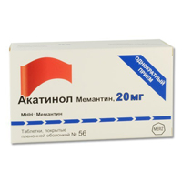 Акатинол Мемантин таб. п.п.о. 20мг №28